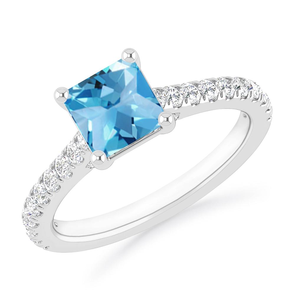 White Gold - Blue Topaz