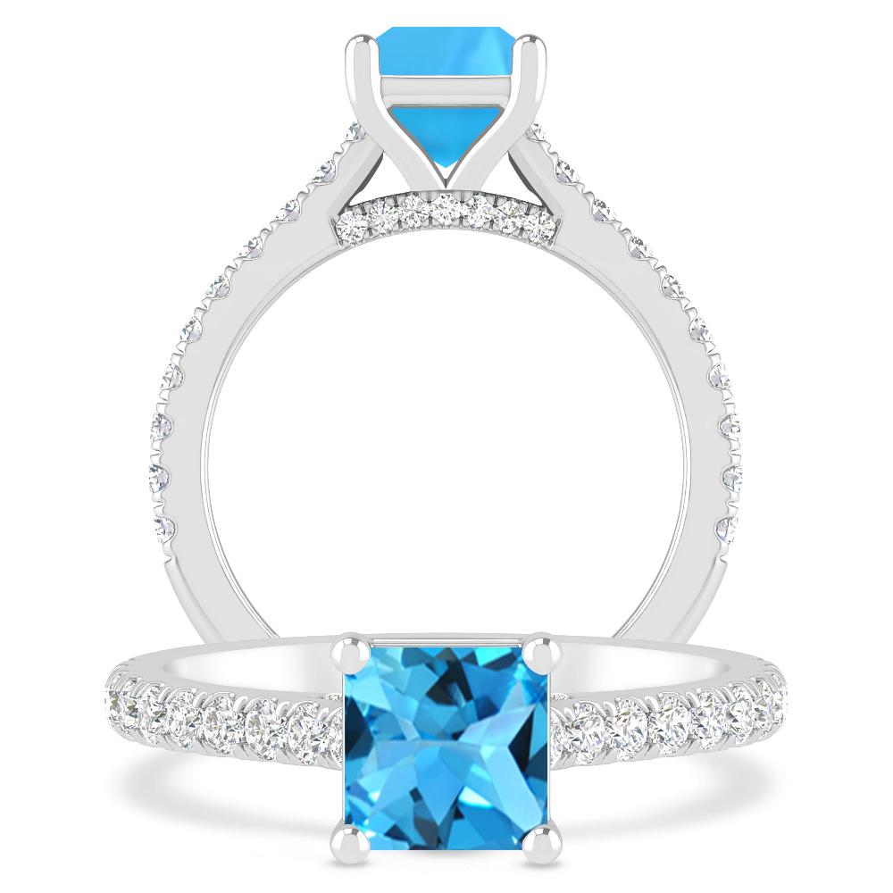 White Gold - Blue Topaz