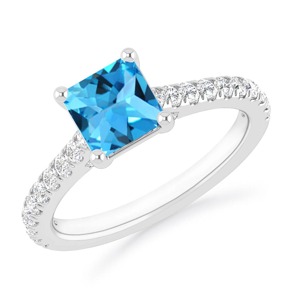 White Gold - Blue Topaz