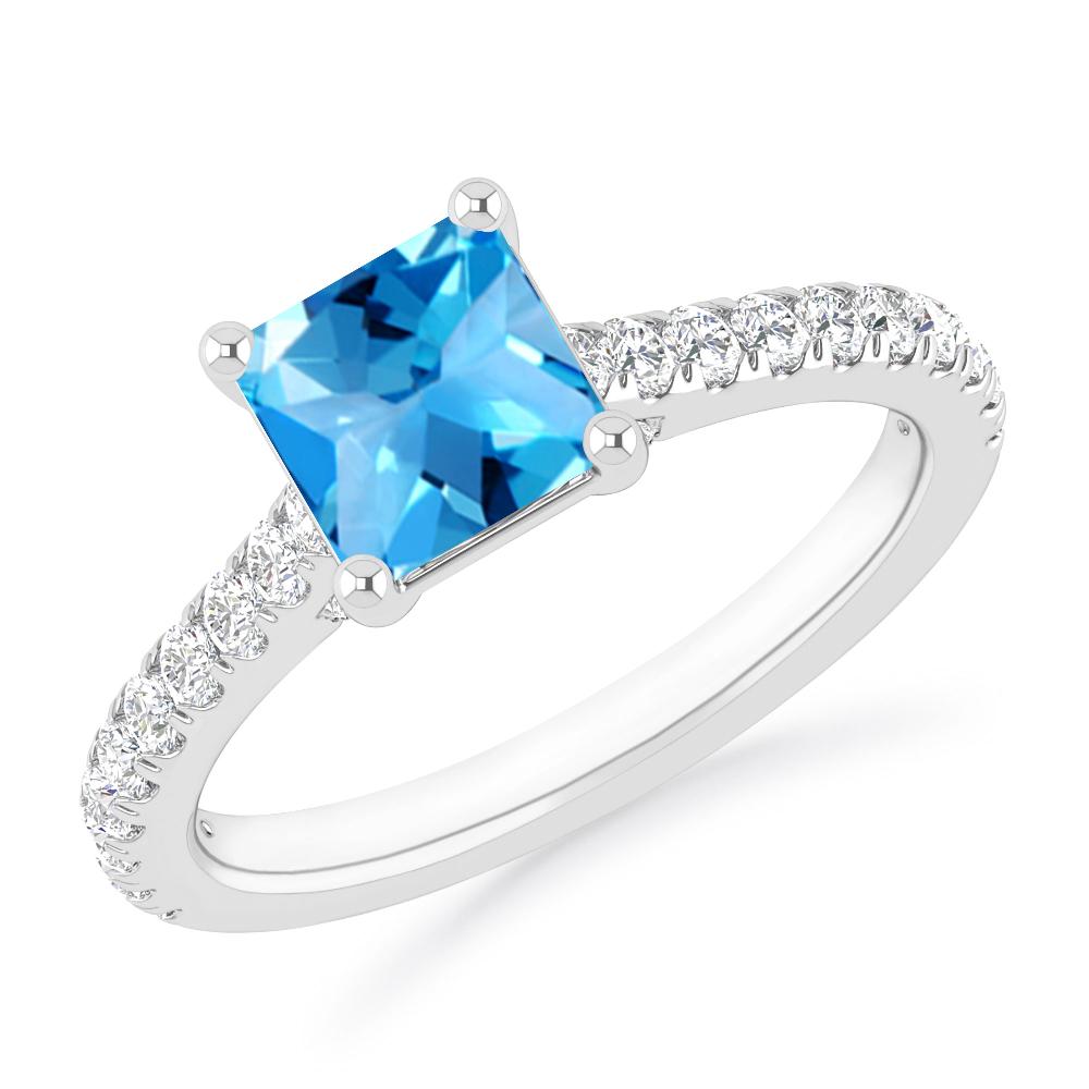 White Gold - Blue Topaz