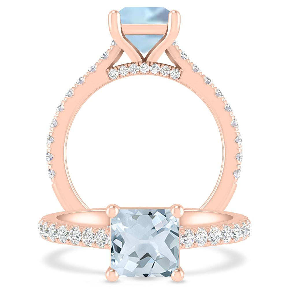 Rose Gold - Aquamarine