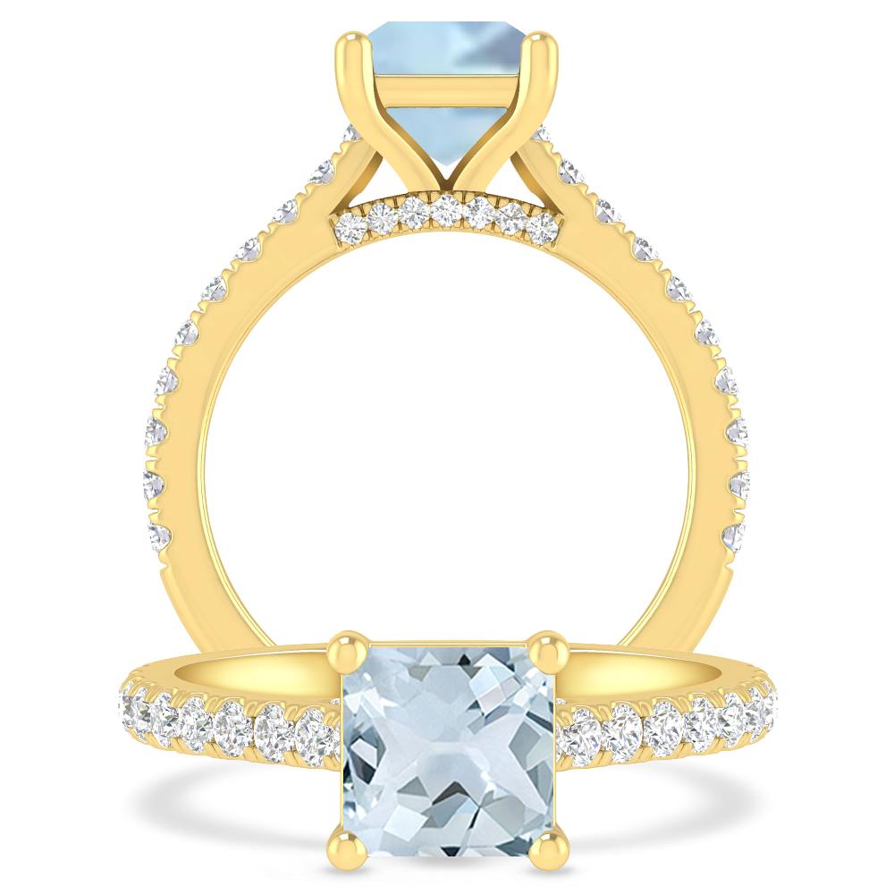 Yellow Gold - Aquamarine