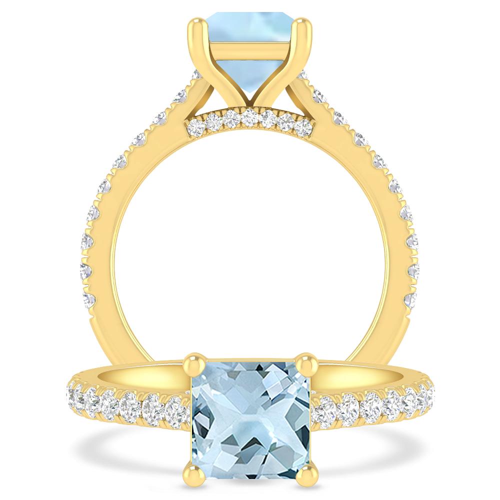 Yellow Gold - Aquamarine