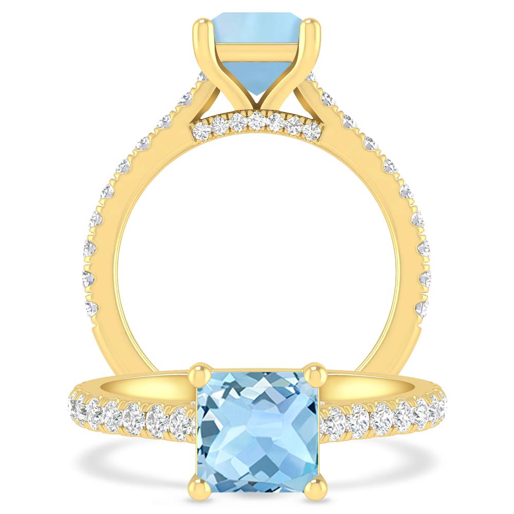 Yellow Gold - Aquamarine