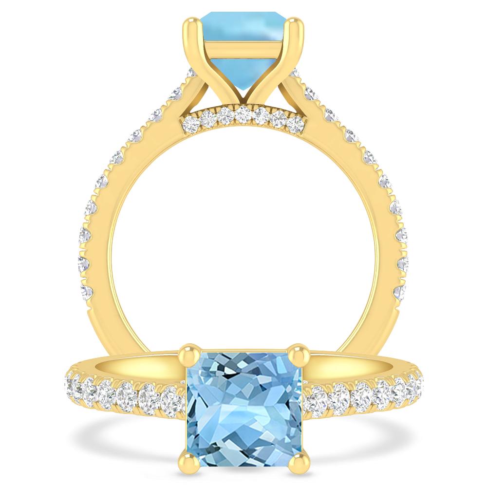 Yellow Gold - Aquamarine