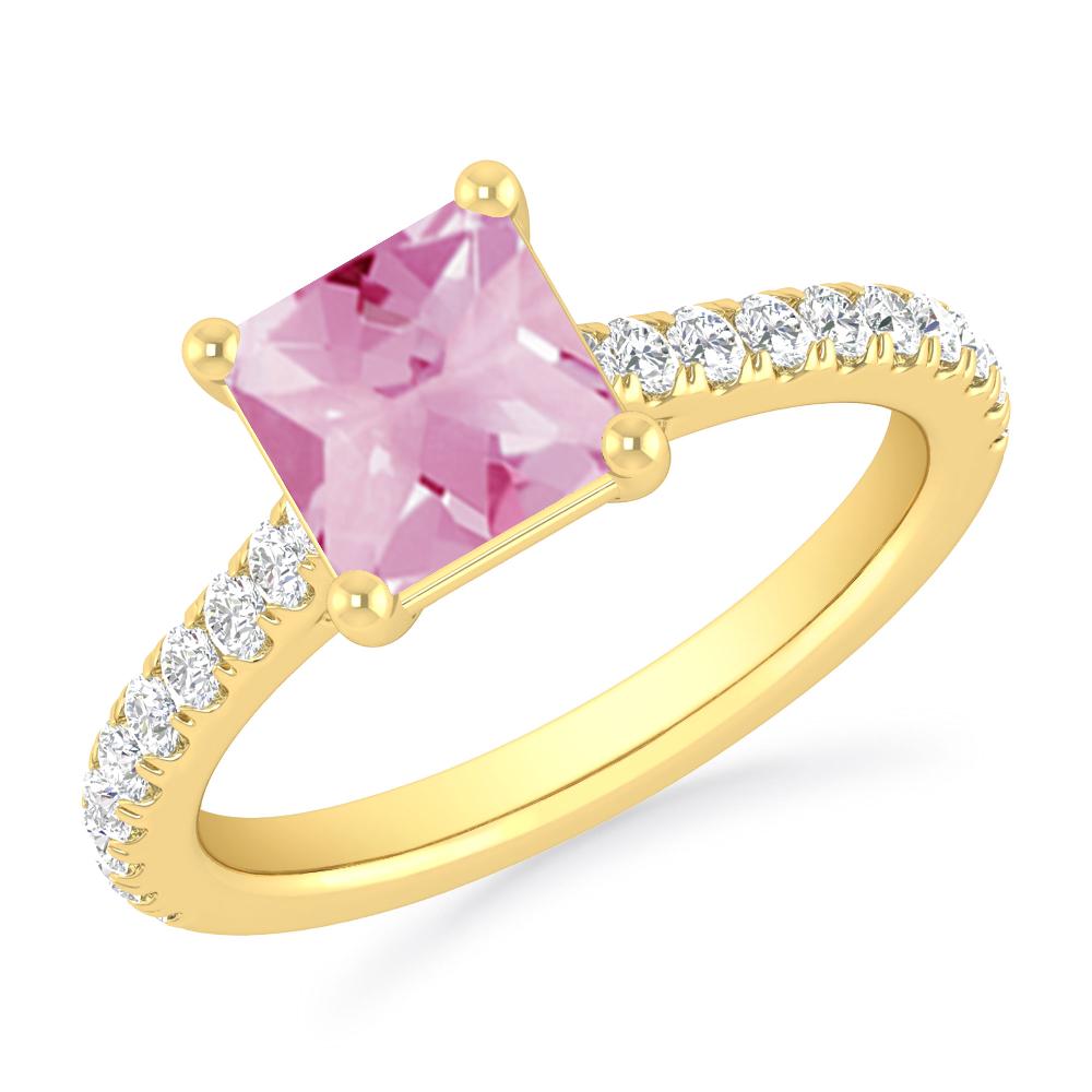 Yellow Gold - Pink Tourmaline