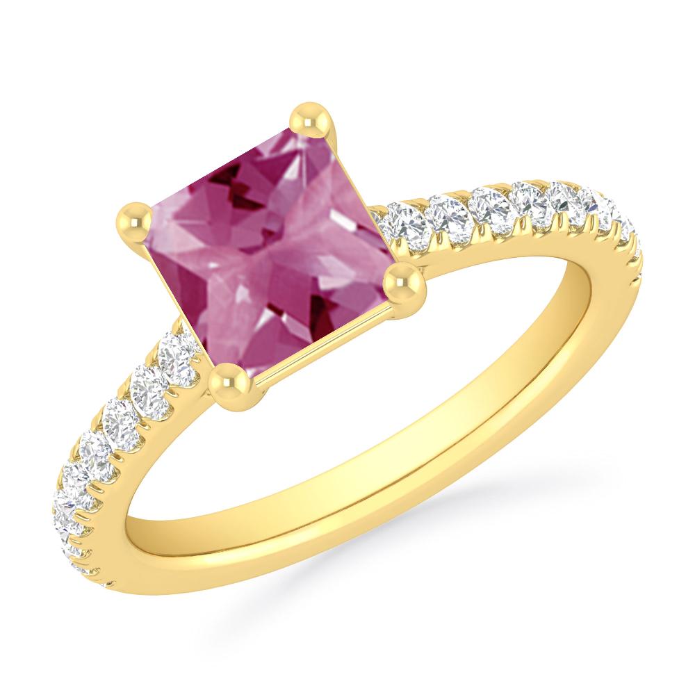 Yellow Gold - Pink Tourmaline