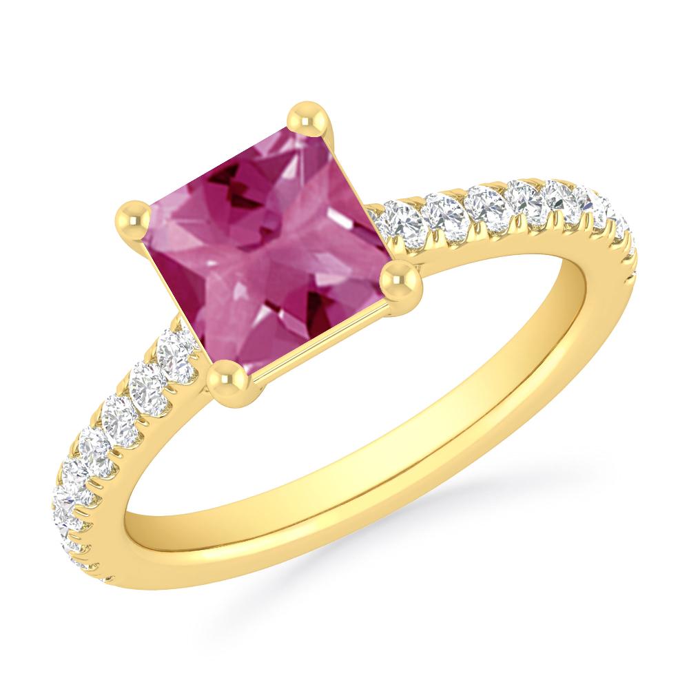 Yellow Gold - Pink Tourmaline