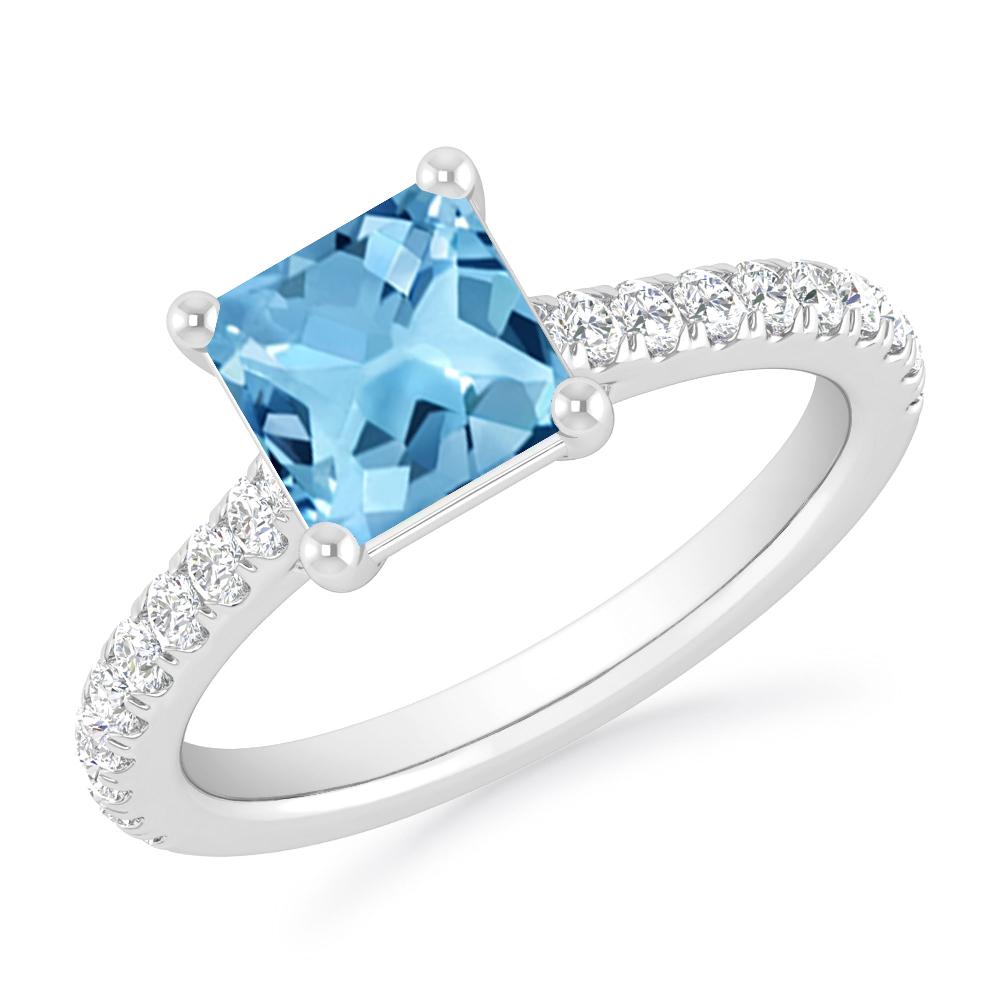 White Gold - Blue Topaz