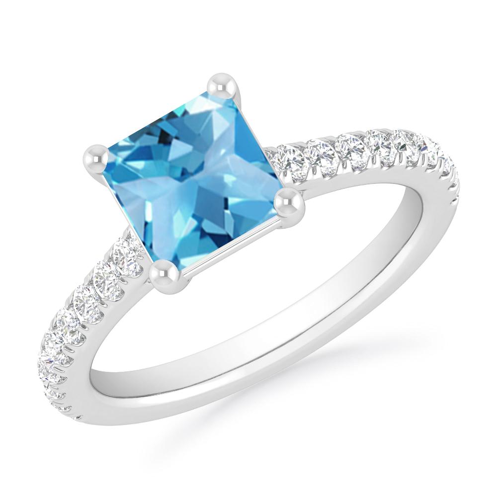 White Gold - Blue Topaz