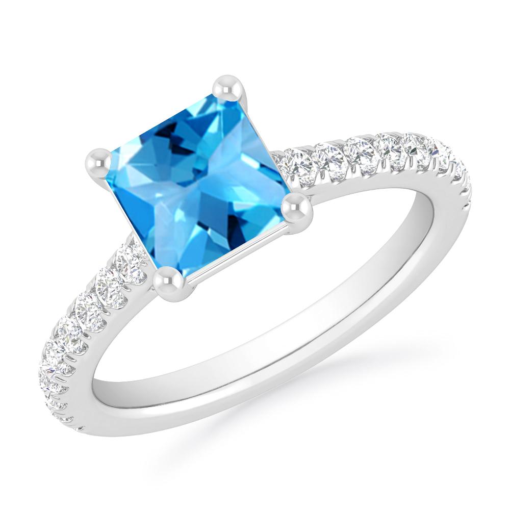 White Gold - Blue Topaz