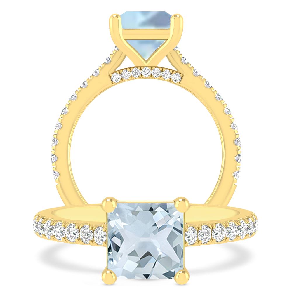 Yellow Gold - Aquamarine