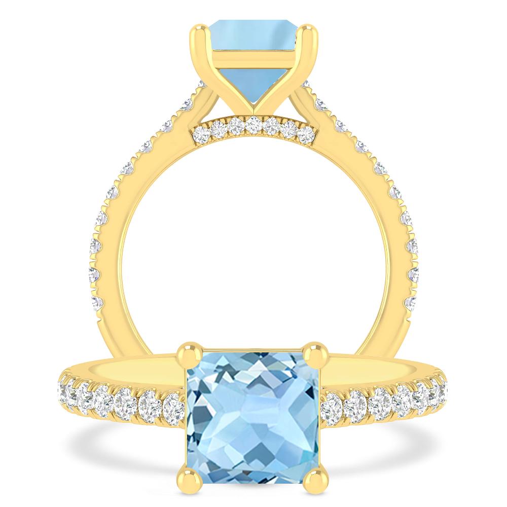 Yellow Gold - Aquamarine