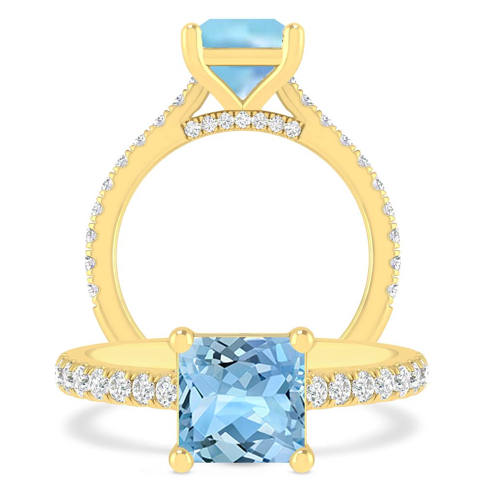 Yellow Gold - Aquamarine