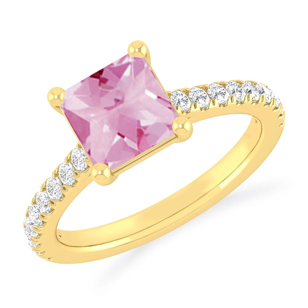 Yellow Gold - Pink Tourmaline