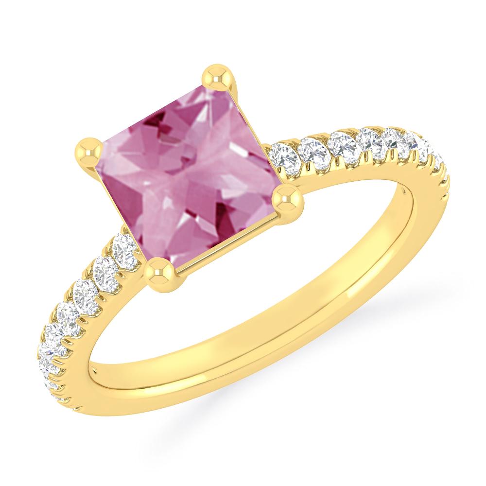 Yellow Gold - Pink Tourmaline