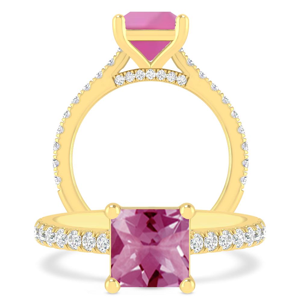 Yellow Gold - Pink Tourmaline