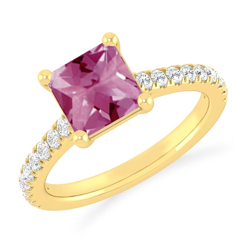 Yellow Gold - Pink Tourmaline