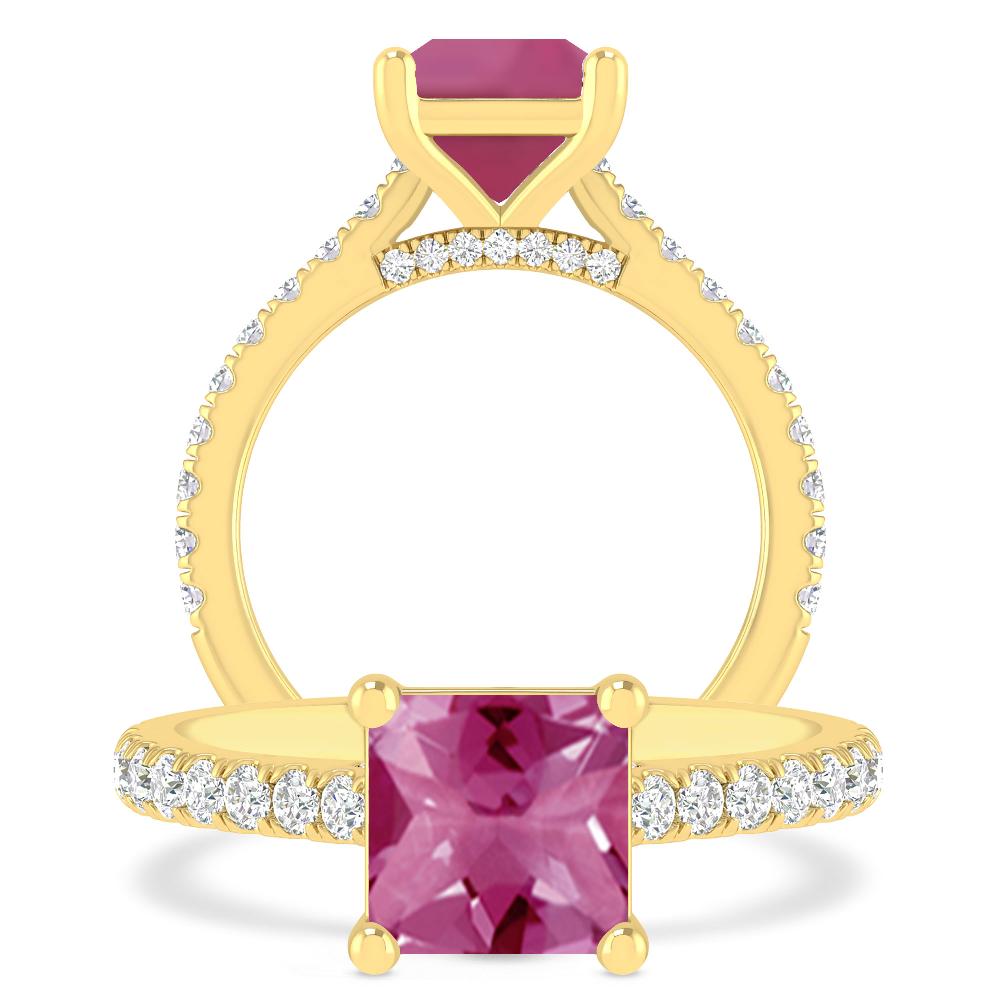 Yellow Gold - Pink Tourmaline