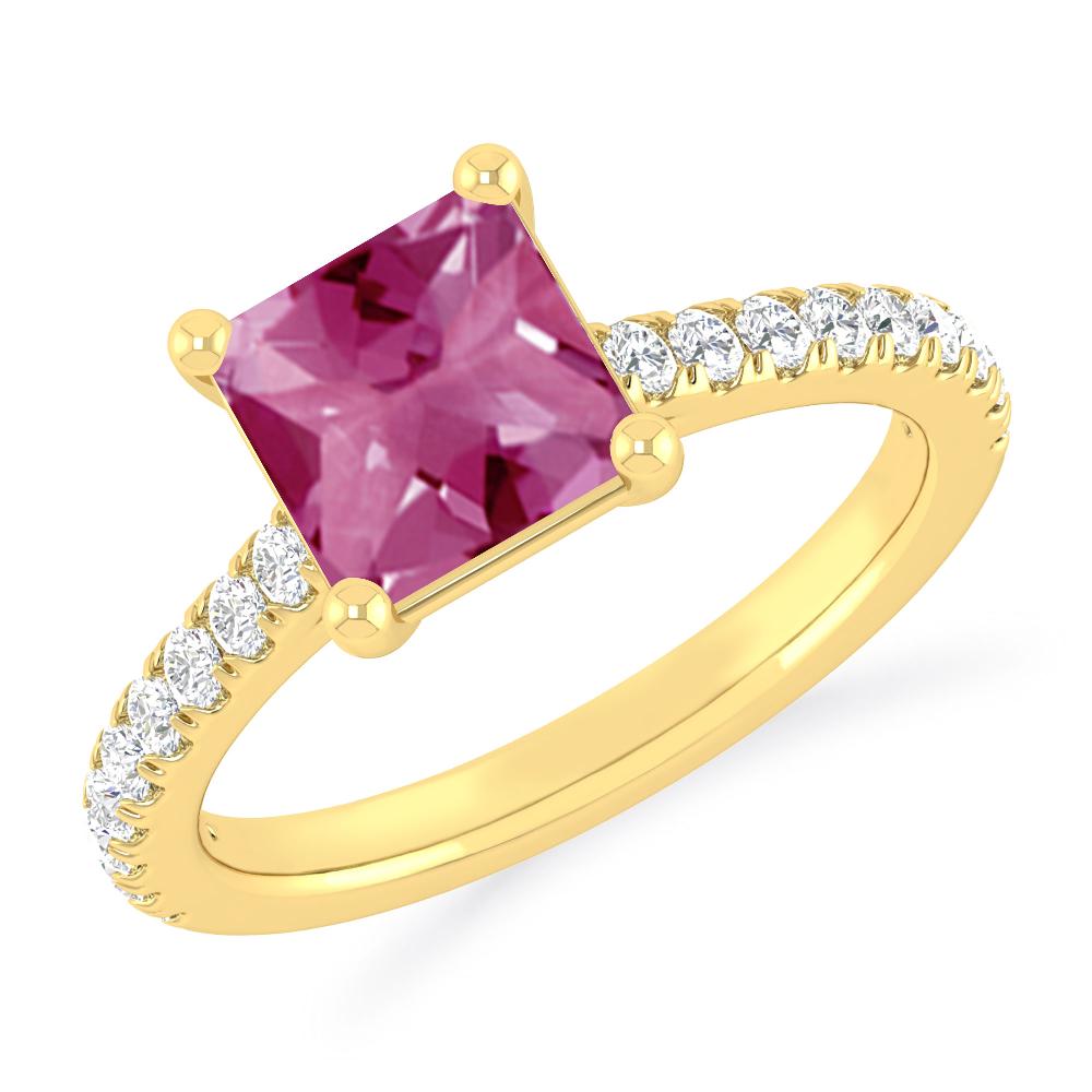 Yellow Gold - Pink Tourmaline