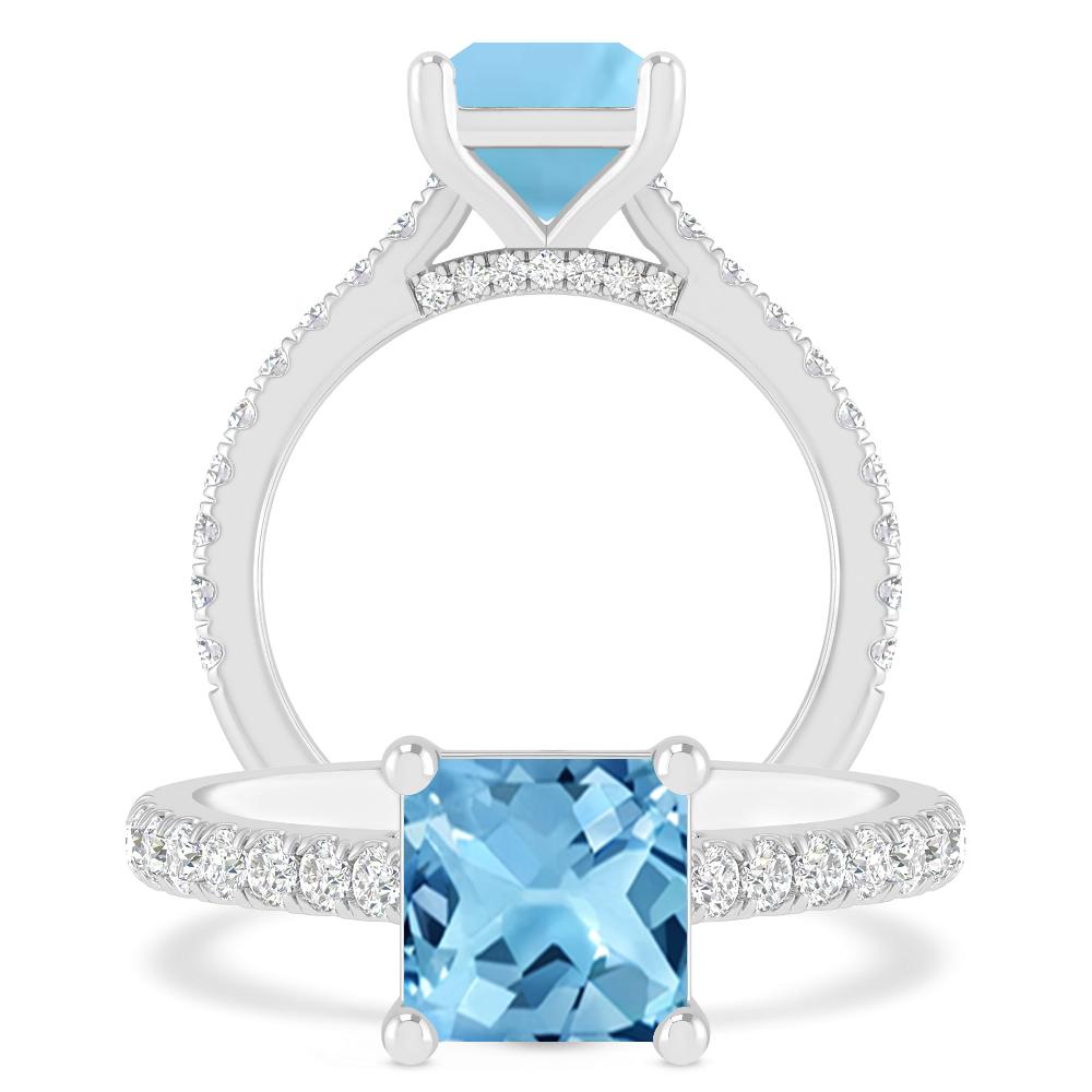 White Gold - Blue Topaz