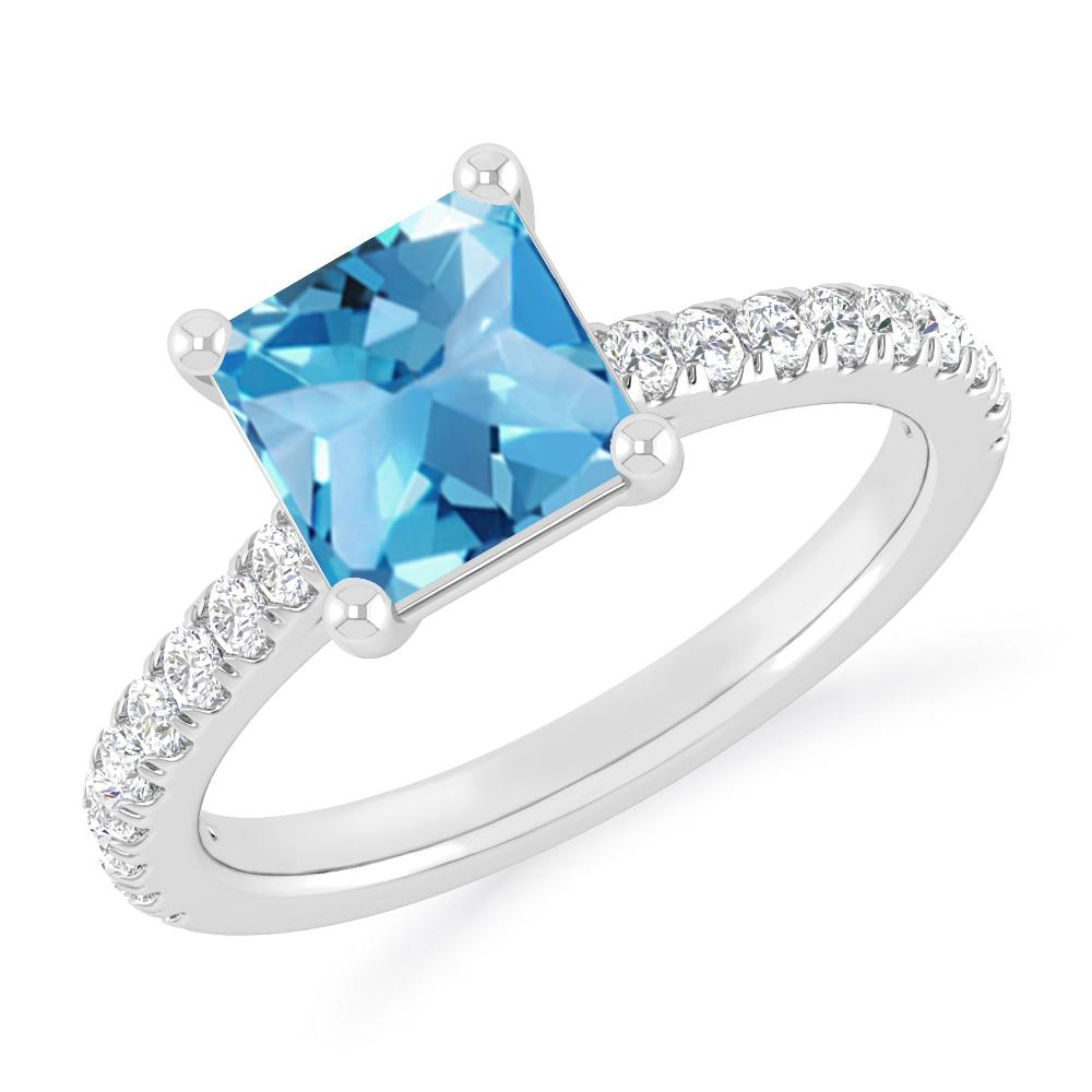 White Gold - Blue Topaz