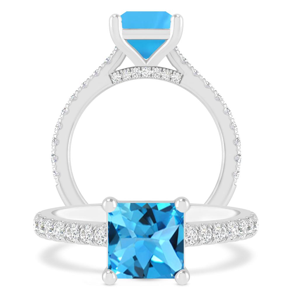 White Gold - Blue Topaz