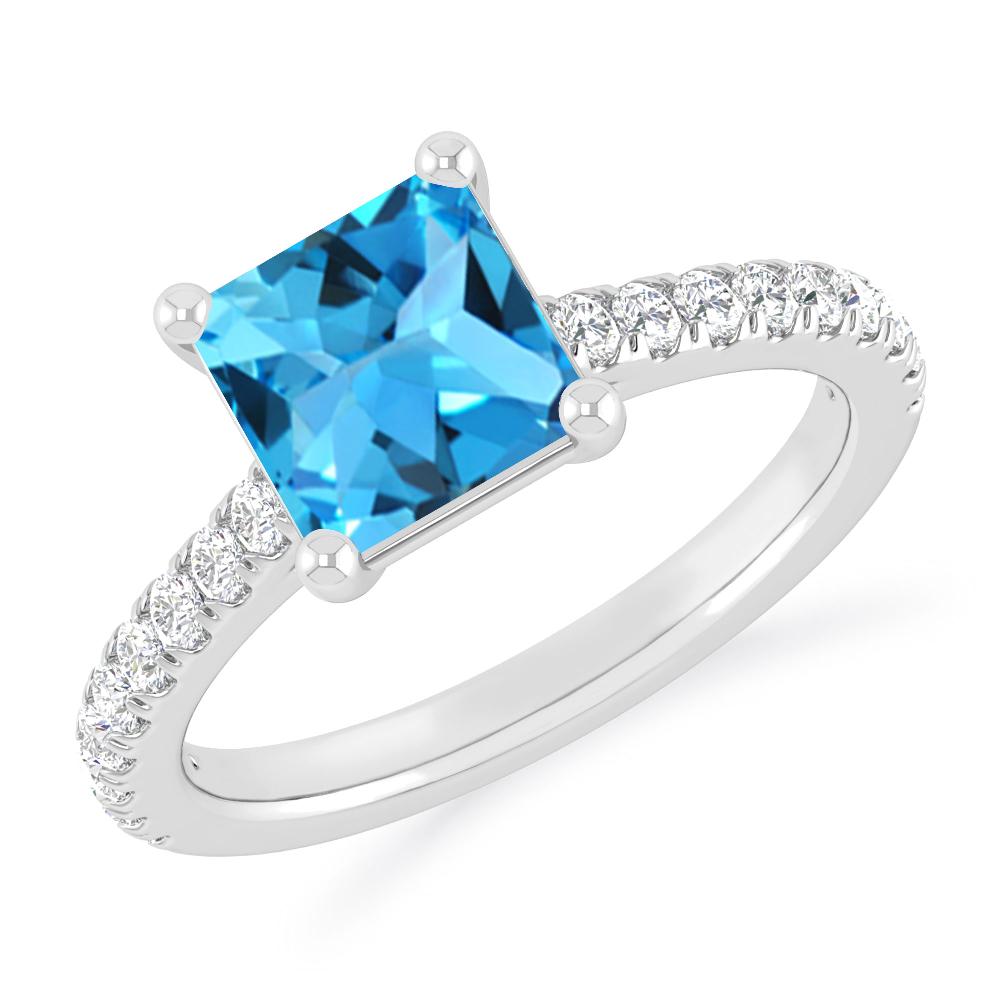 White Gold - Blue Topaz