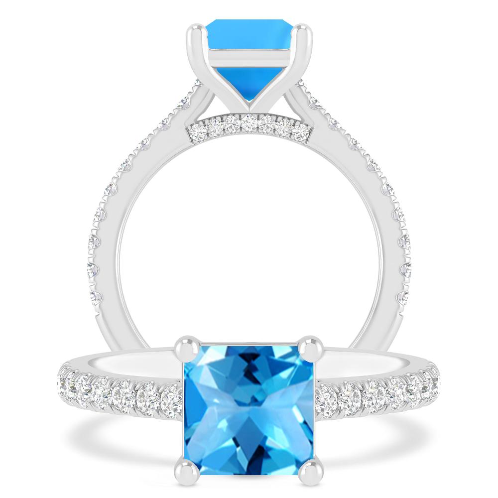 White Gold - Blue Topaz