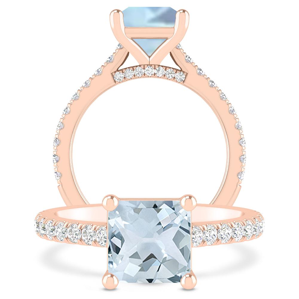 Rose Gold - Aquamarine