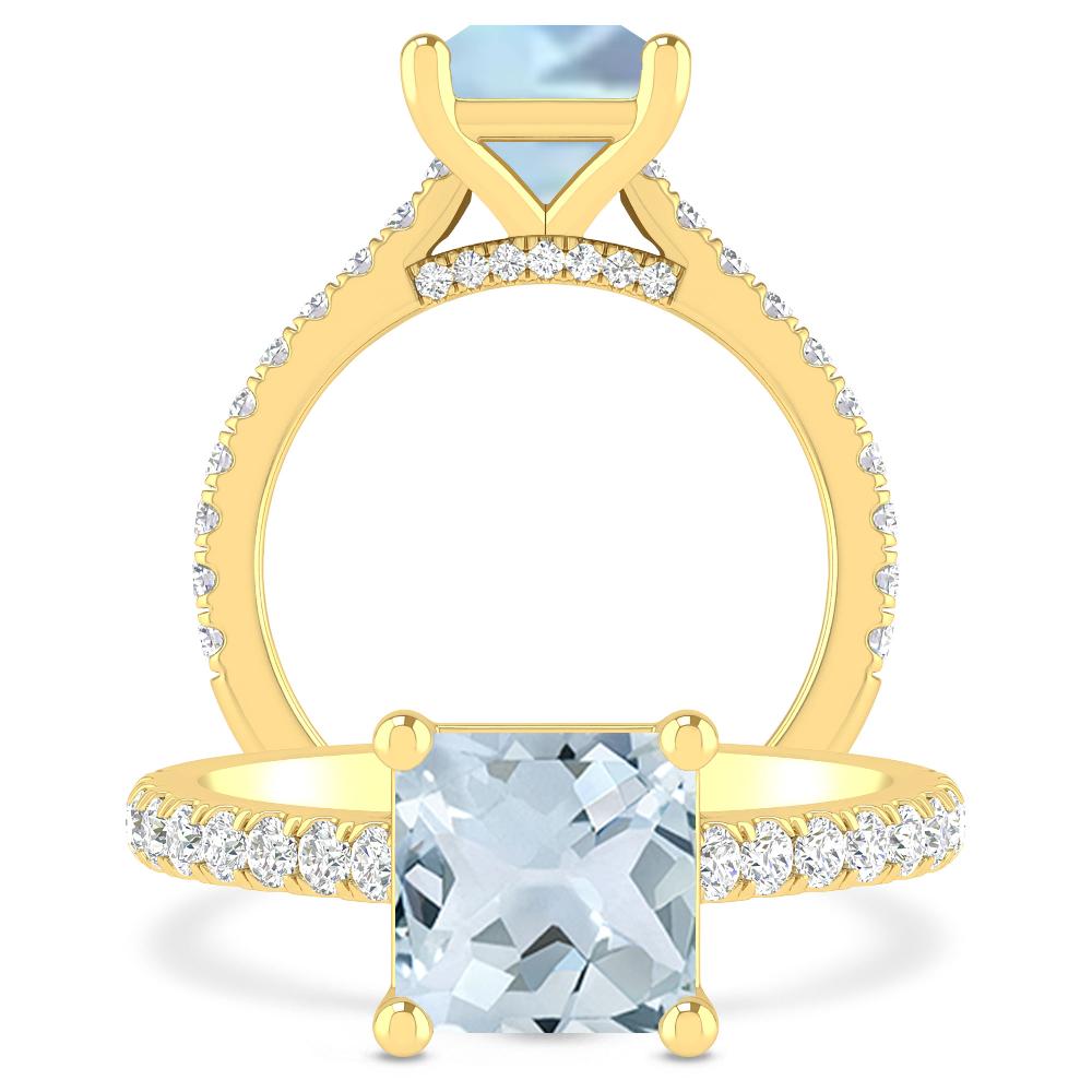 Yellow Gold - Aquamarine