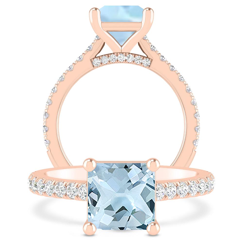 Rose Gold - Aquamarine