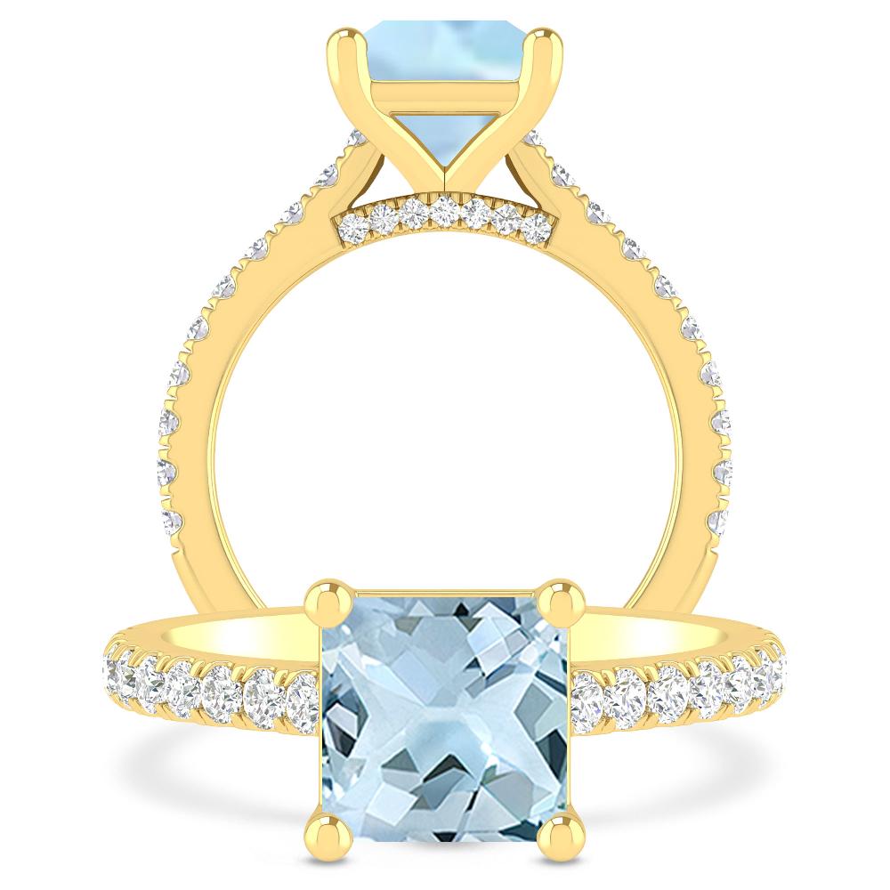 Yellow Gold - Aquamarine