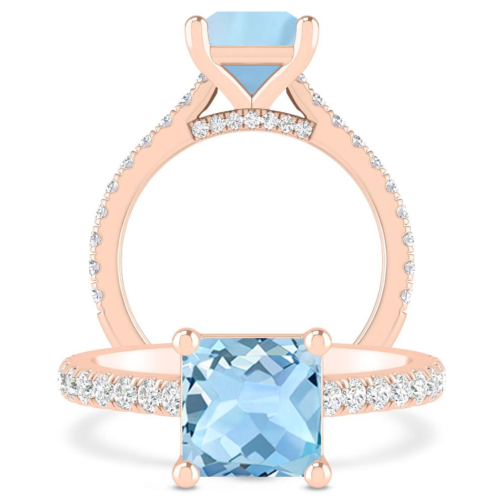 Rose Gold - Aquamarine