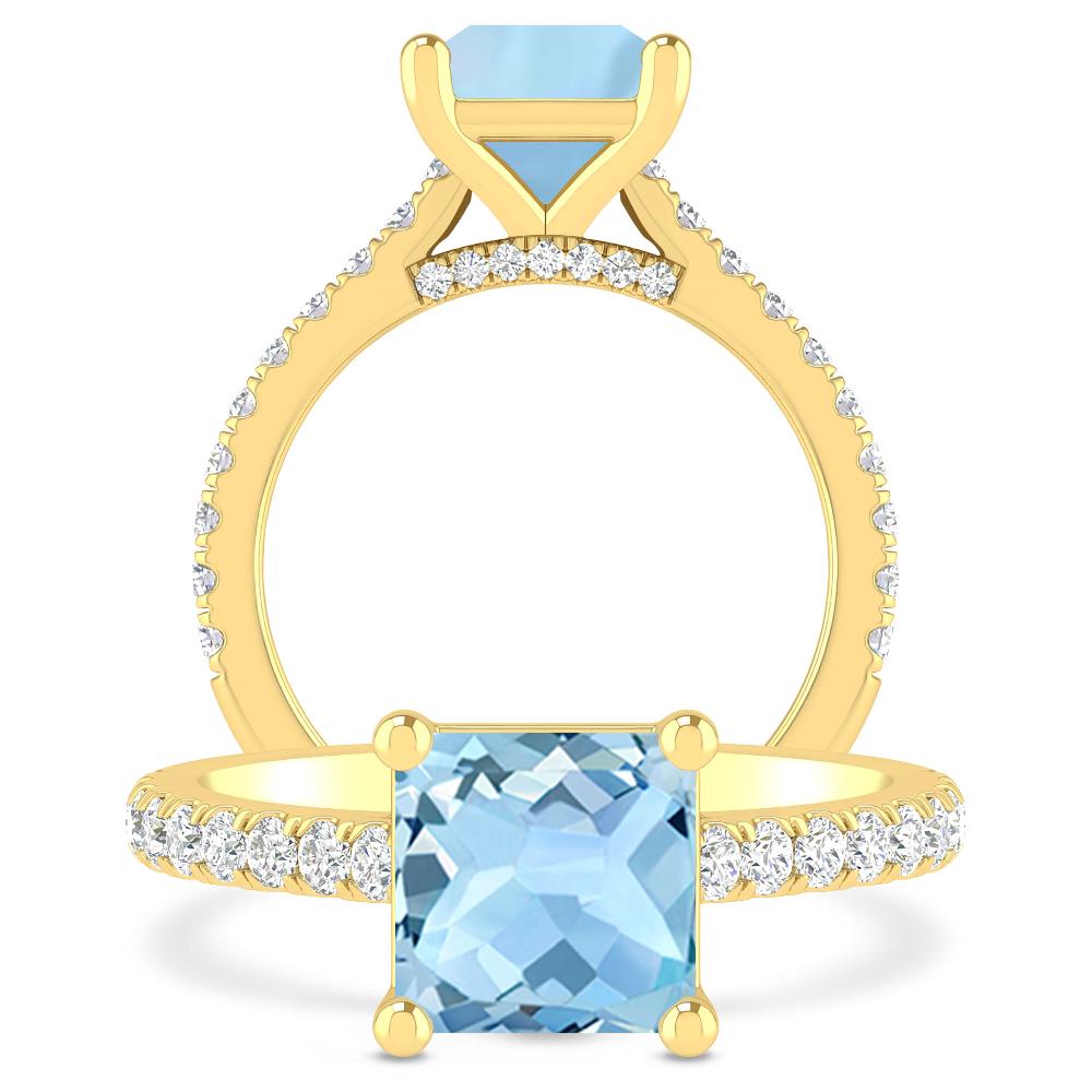 Yellow Gold - Aquamarine