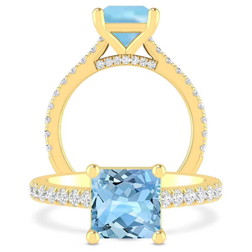 Yellow Gold - Aquamarine