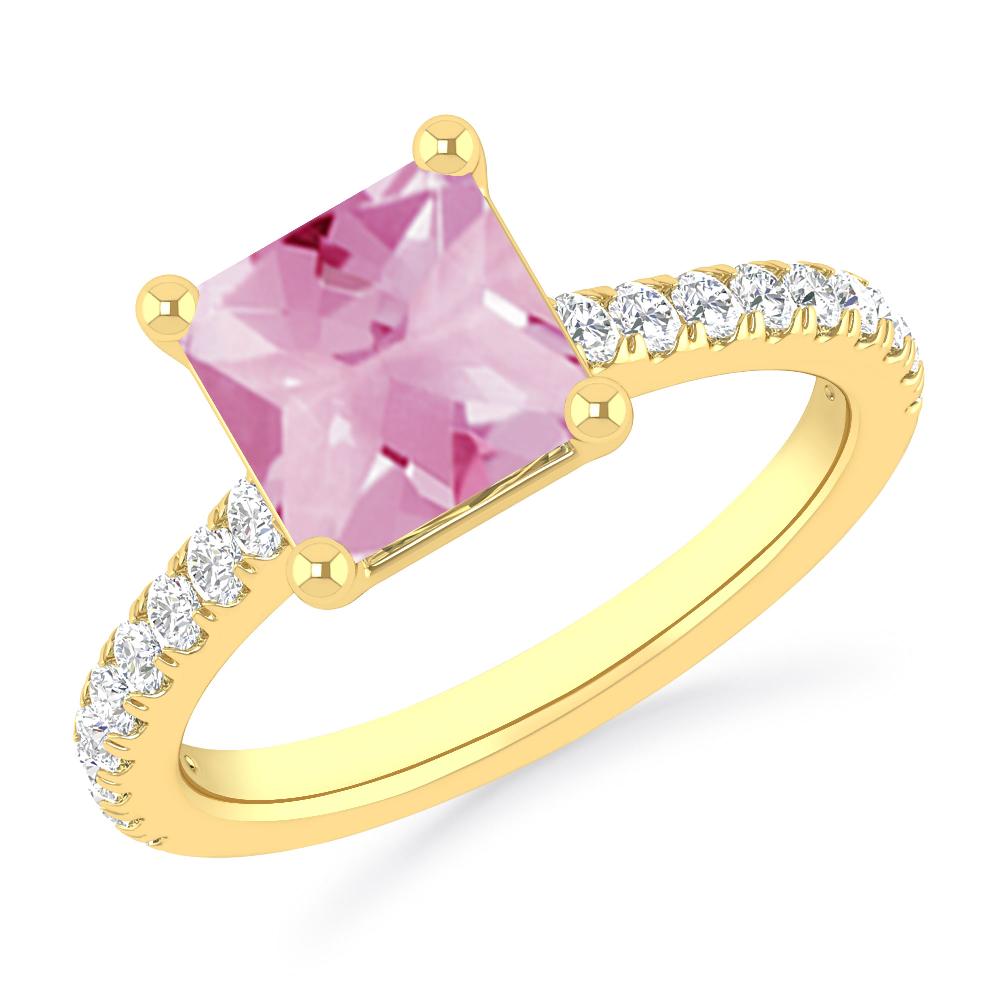 Yellow Gold - Pink Tourmaline