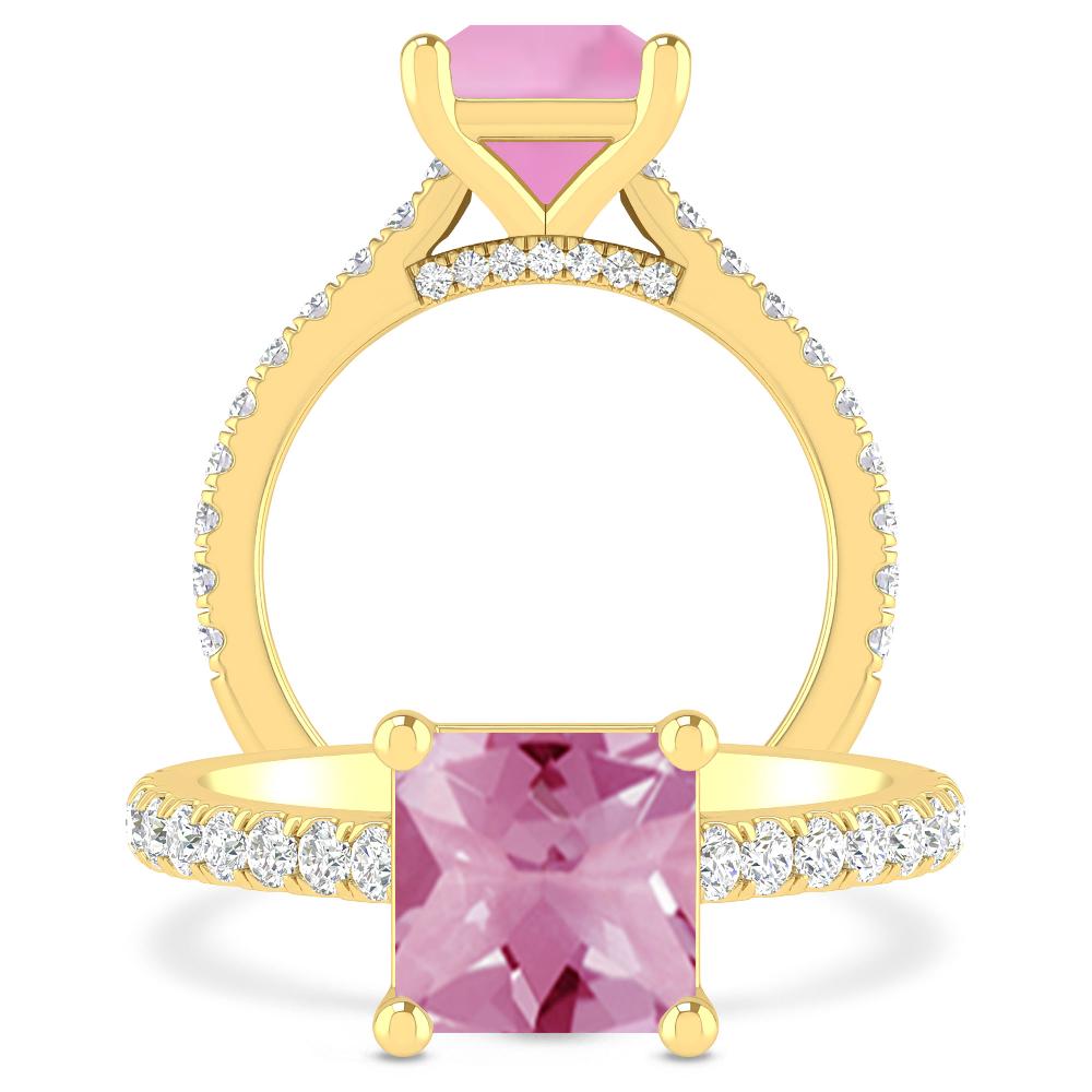 Yellow Gold - Pink Tourmaline