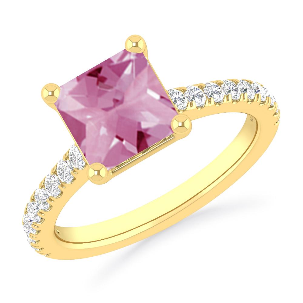 Yellow Gold - Pink Tourmaline