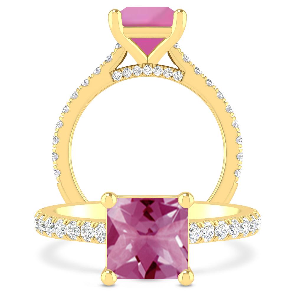 Yellow Gold - Pink Tourmaline