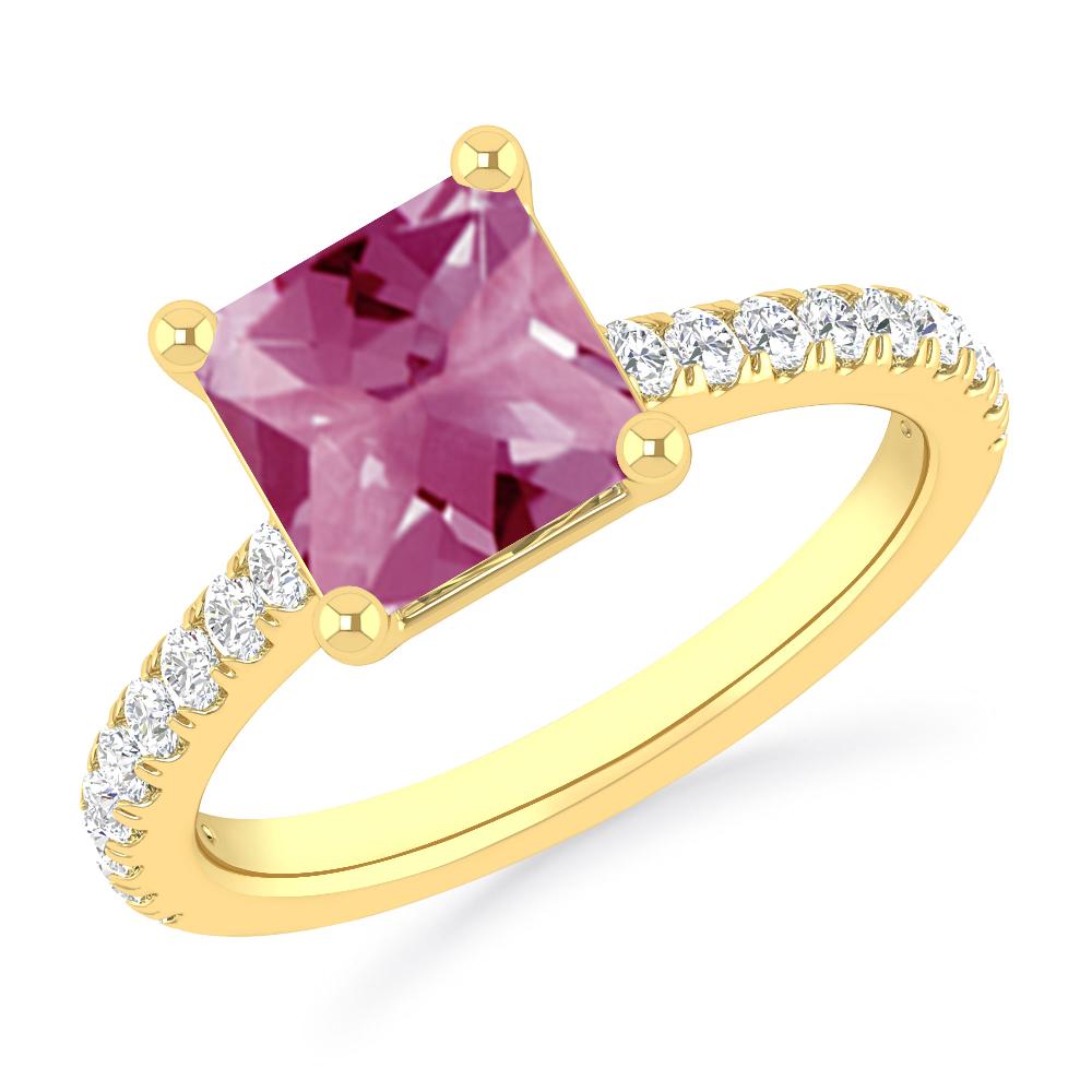 Yellow Gold - Pink Tourmaline