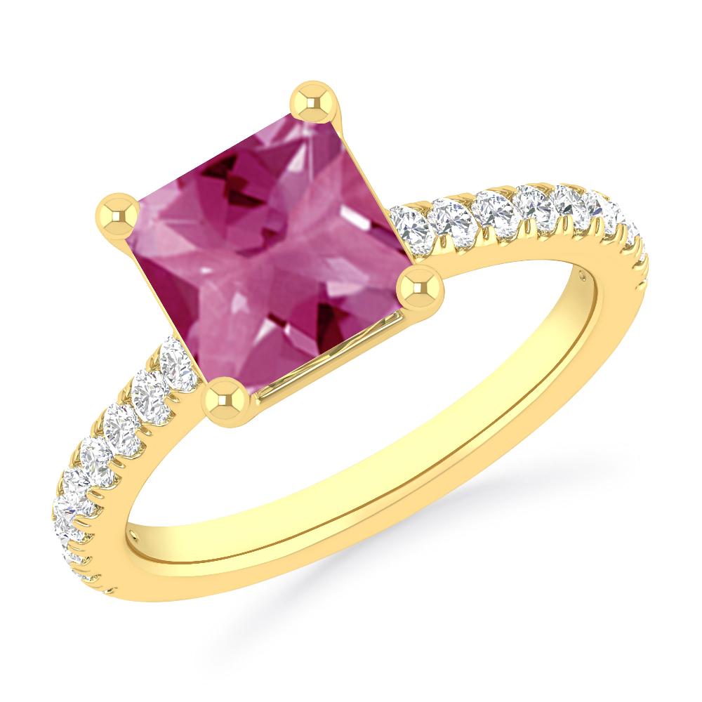 Yellow Gold - Pink Tourmaline