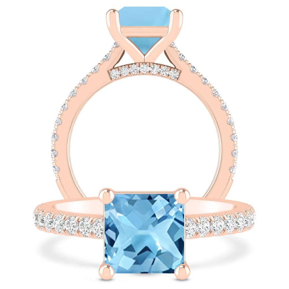 Rose Gold - Blue Topaz