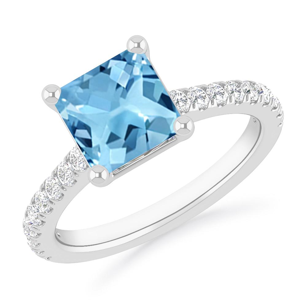 White Gold - Blue Topaz