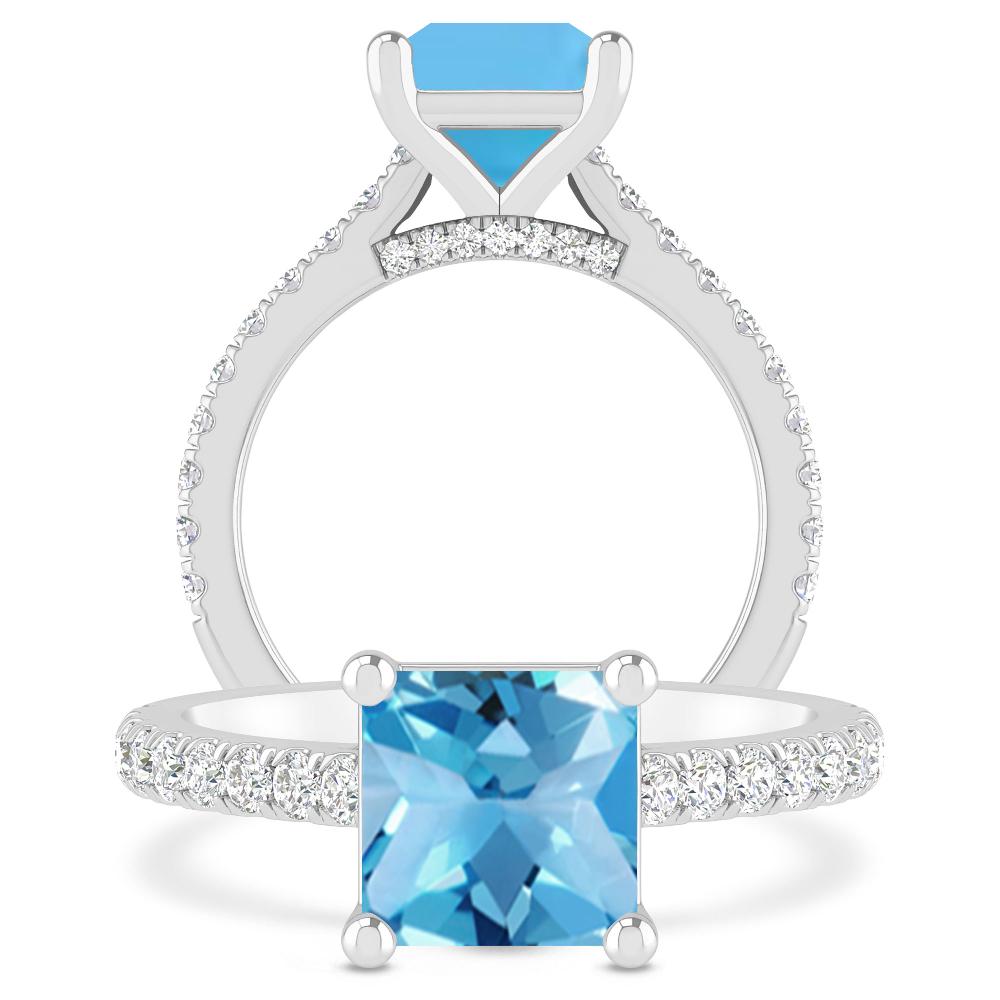 White Gold - Blue Topaz