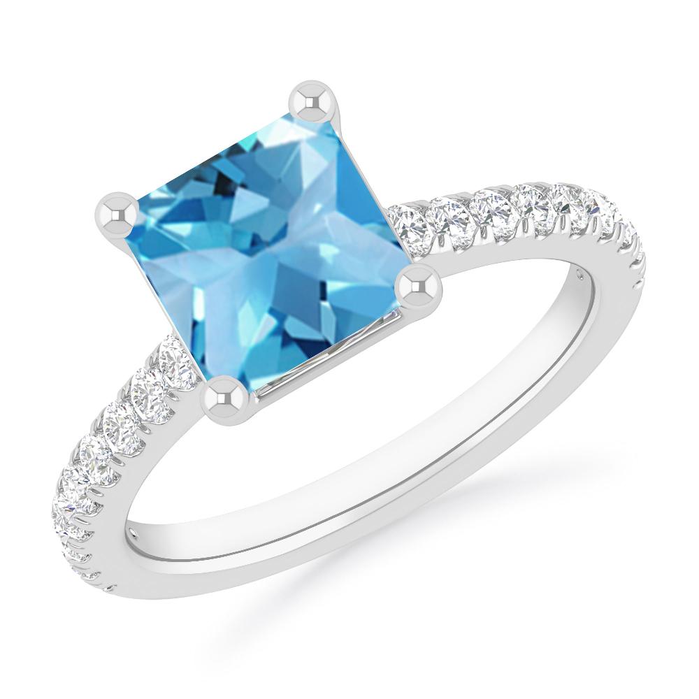 White Gold - Blue Topaz