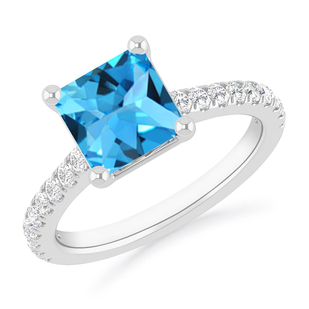 White Gold - Blue Topaz