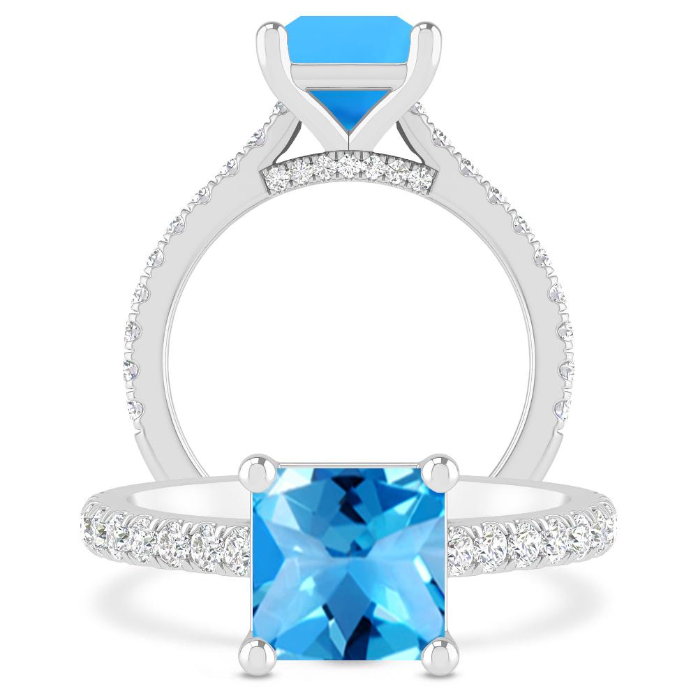 White Gold - Blue Topaz