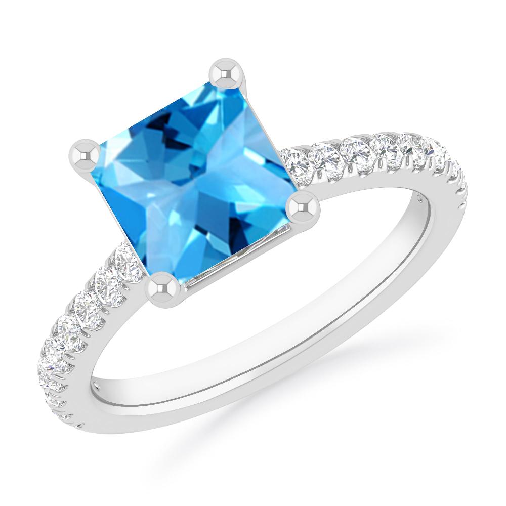 White Gold - Blue Topaz