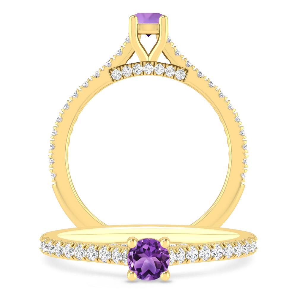 Yellow Gold - Amethyst